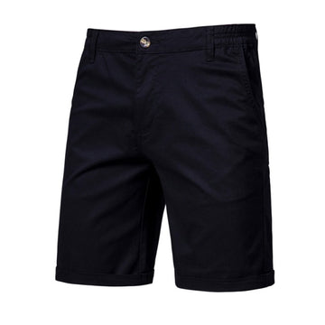 2021 New Summer 100% Cotton Solid Shorts Men High Quality Casual Business Social Elastic Waist Men Shorts 10 Colors Beach Shorts aidase-shop